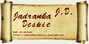 Jadranka Despić vizit kartica
